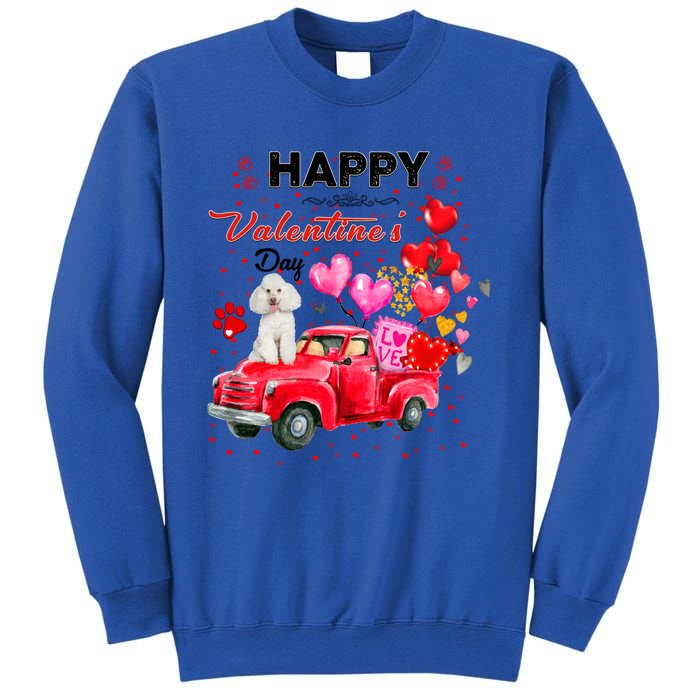 Cute Red Truck Poodle Valentines Day Costume Gift Sweatshirt