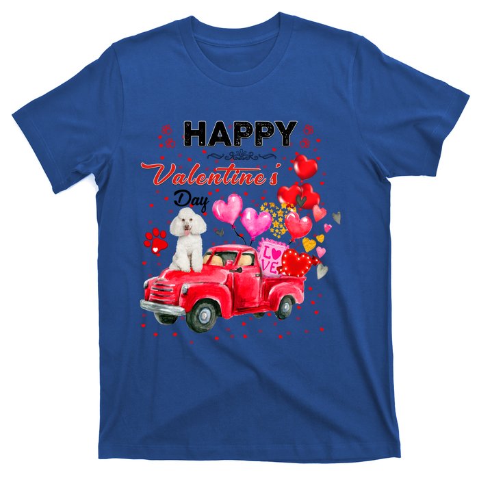 Cute Red Truck Poodle Valentines Day Costume Gift T-Shirt