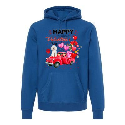 Cute Red Truck Poodle Valentines Day Costume Gift Premium Hoodie