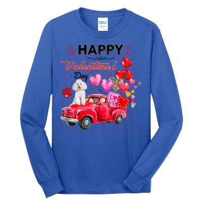 Cute Red Truck Poodle Valentines Day Costume Gift Tall Long Sleeve T-Shirt