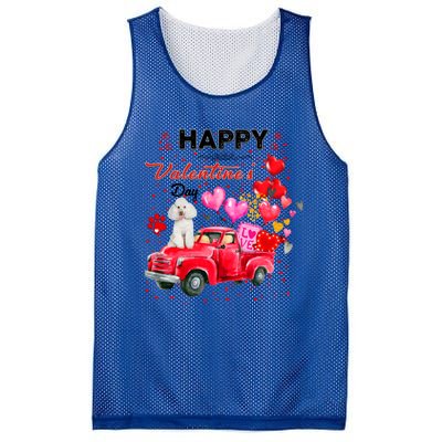 Cute Red Truck Poodle Valentines Day Costume Gift Mesh Reversible Basketball Jersey Tank