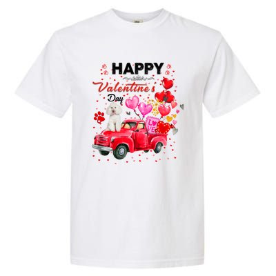 Cute Red Truck Poodle Valentines Day Costume Gift Garment-Dyed Heavyweight T-Shirt