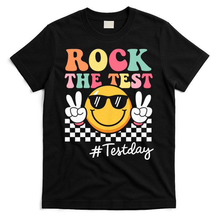 Cute Rock The Test Retro Smile Teach.er  Testing Test Day T-Shirt