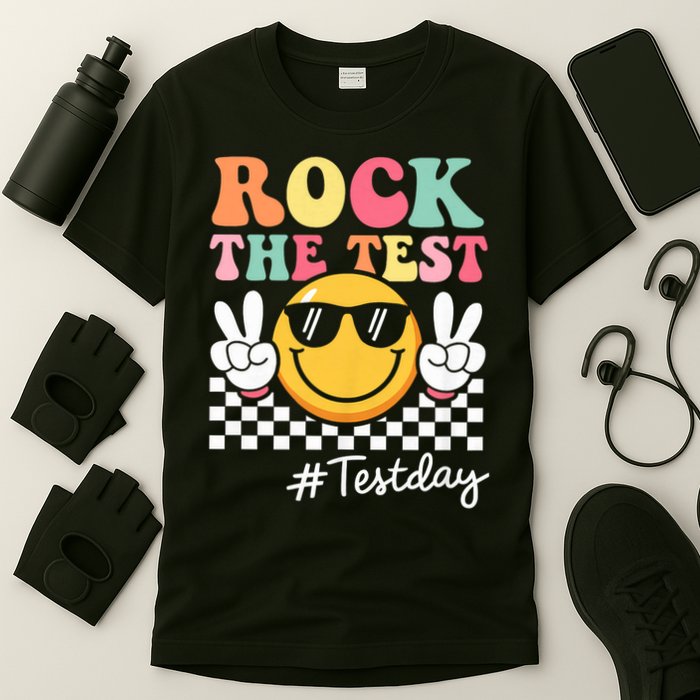 Cute Rock The Test Retro Smile Teach.er  Testing Test Day T-Shirt