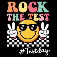 Cute Rock The Test Retro Smile Teach.er  Testing Test Day T-Shirt