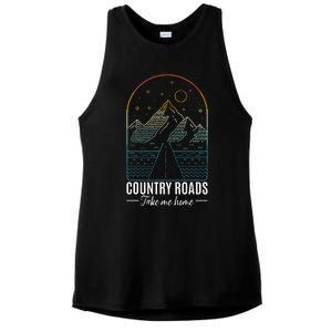 Country Roads Take Me Home Country Roads Retro Country Ladies PosiCharge Tri-Blend Wicking Tank