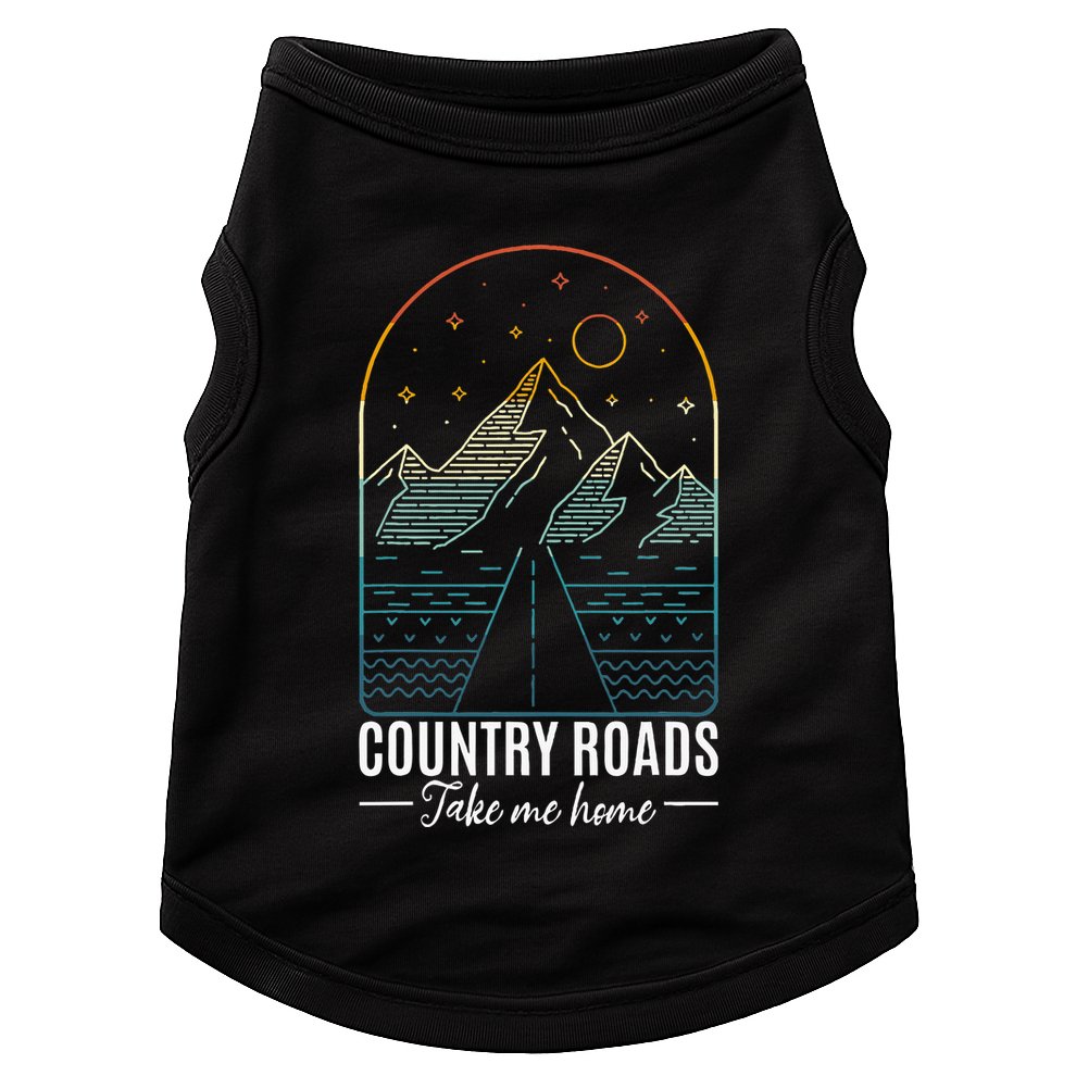 Country Roads Take Me Home Country Roads Retro Country Doggie Tank