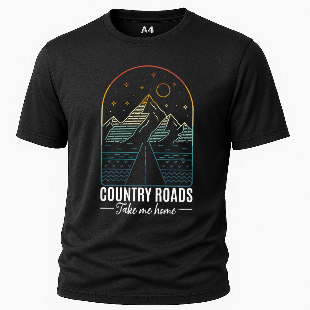 Country Roads Take Me Home Country Roads Retro Country Cooling Performance Crew T-Shirt