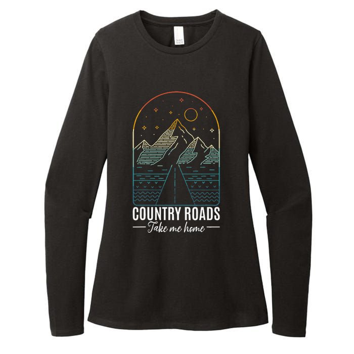 Country Roads Take Me Home Country Roads Retro Country Womens CVC Long Sleeve Shirt