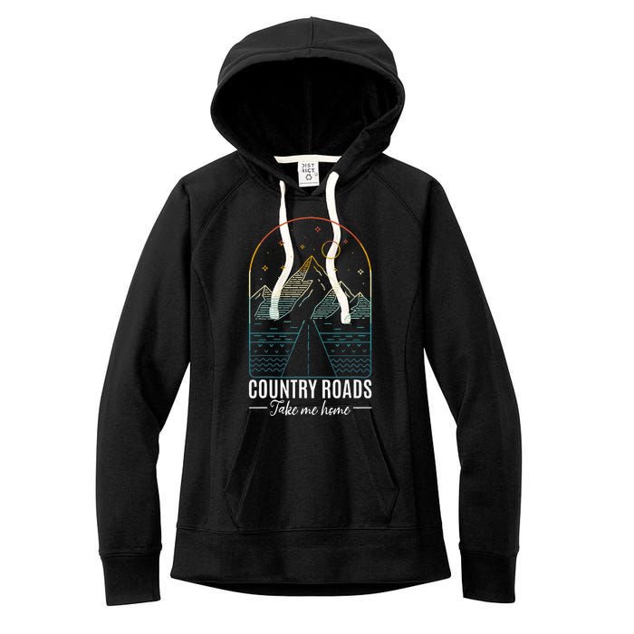 Country Roads Take Me Home Country Roads Retro Country Women's Fleece Hoodie