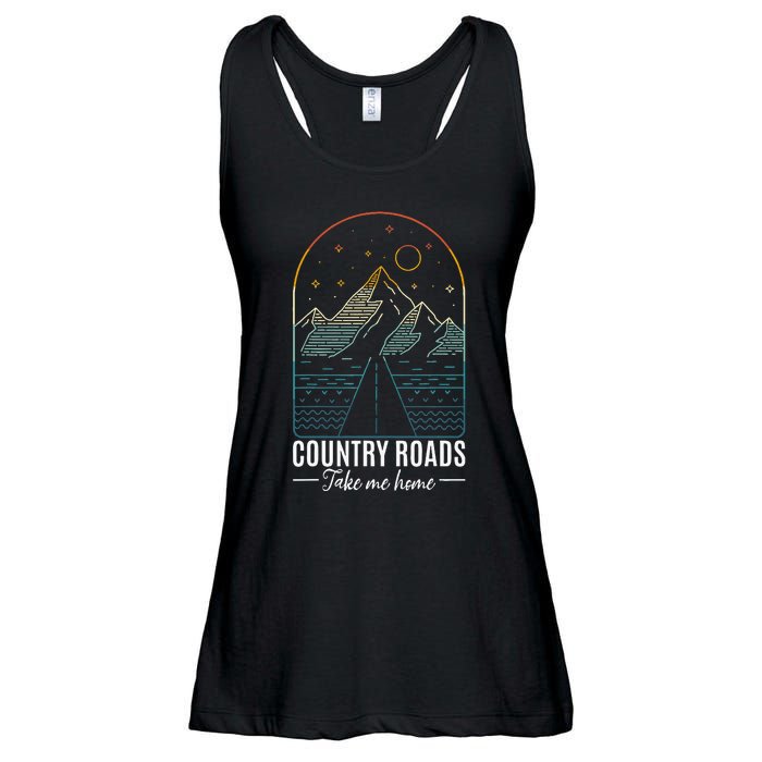 Country Roads Take Me Home Country Roads Retro Country Ladies Essential Flowy Tank