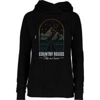 Country Roads Take Me Home Country Roads Retro Country Womens Funnel Neck Pullover Hood