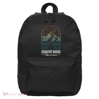 Country Roads Take Me Home Country Roads Retro Country 16 in Basic Backpack