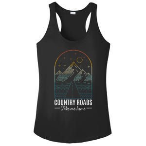 Country Roads Take Me Home Country Roads Retro Country Ladies PosiCharge Competitor Racerback Tank