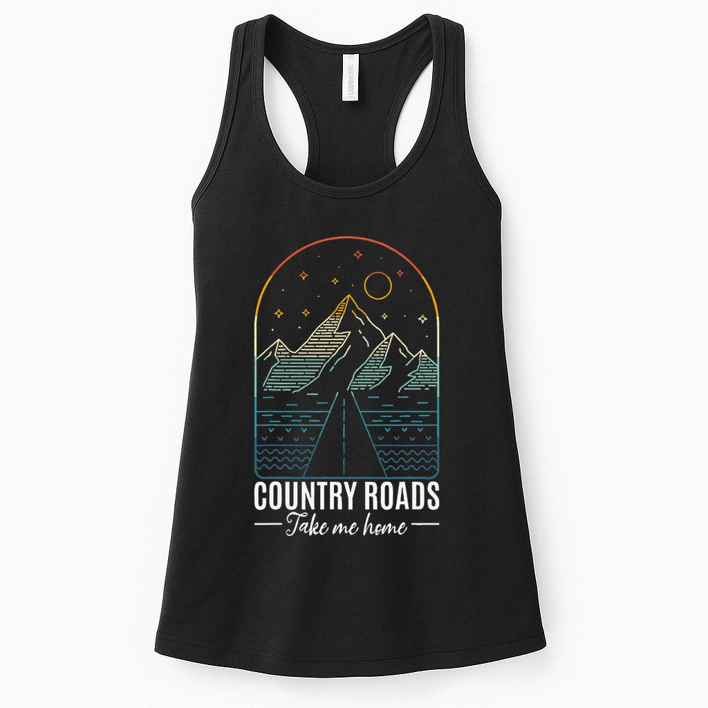 Country Roads Take Me Home Country Roads Retro Country Womens Tank Top