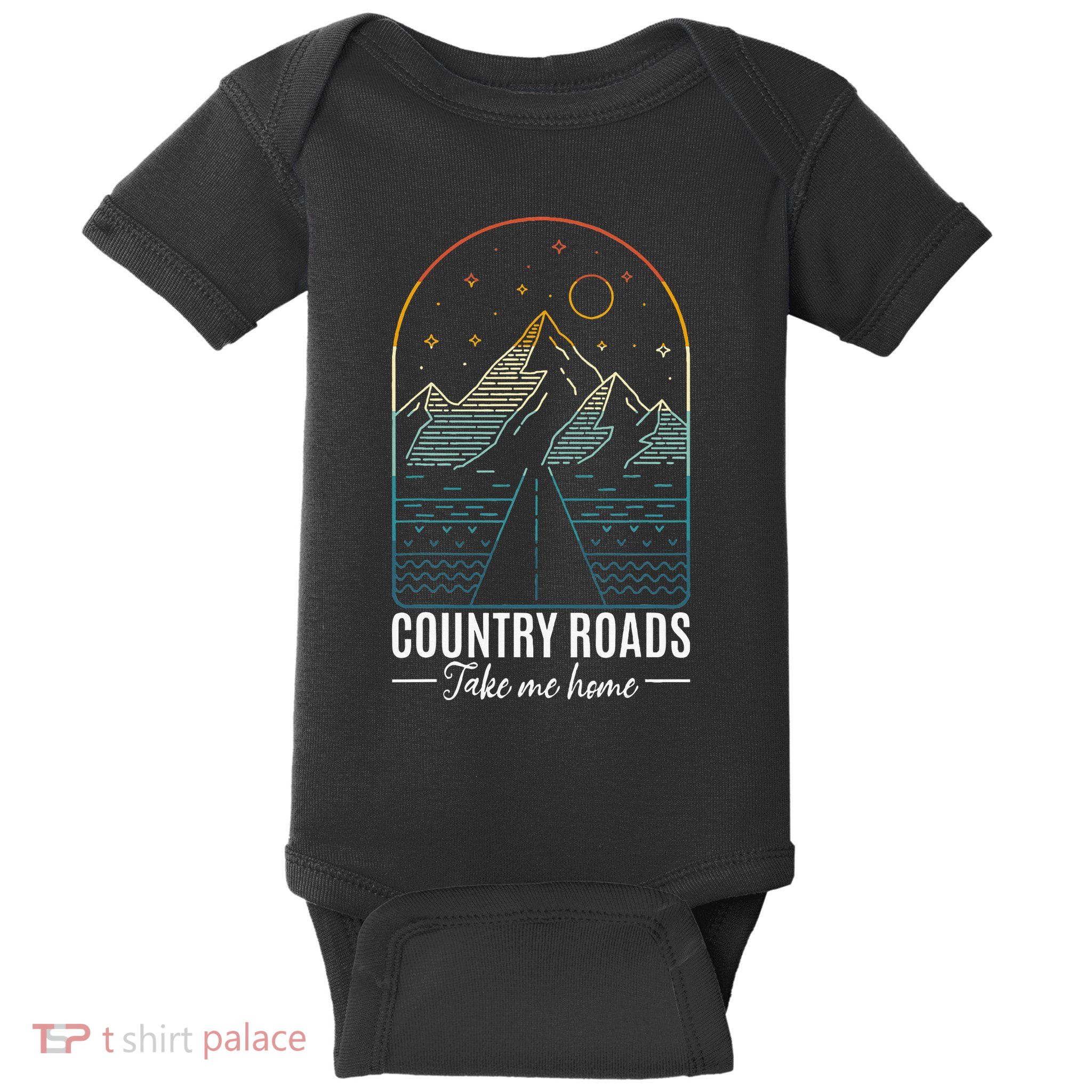 Country Roads Take Me Home Country Roads Retro Country Baby Bodysuit