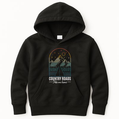 Country Roads Take Me Home Country Roads Retro Country Kids Hoodie