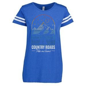 Country Roads Take Me Home Country Roads Retro Country Enza Ladies Jersey Football T-Shirt