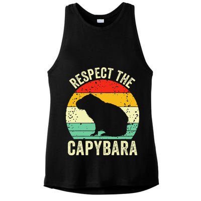 Capybaras Respect The Capybara Cavy Rodent Lover  Ladies PosiCharge Tri-Blend Wicking Tank