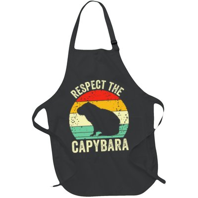 Capybaras Respect The Capybara Cavy Rodent Lover  Full-Length Apron With Pockets