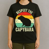 Capybaras Respect The Capybara Cavy Rodent Lover  T-Shirt
