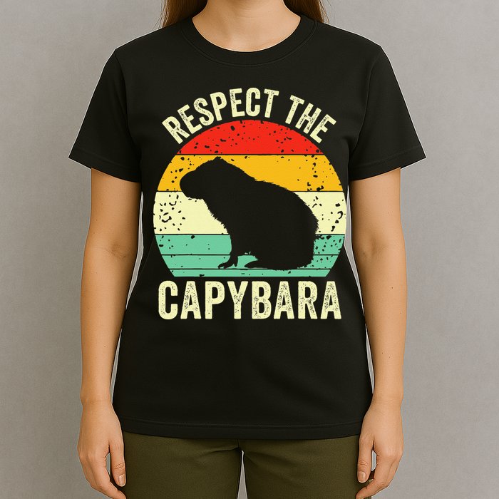 Capybaras Respect The Capybara Cavy Rodent Lover  T-Shirt