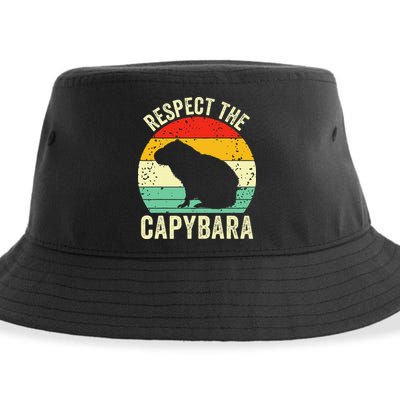 Capybaras Respect The Capybara Cavy Rodent Lover  Sustainable Bucket Hat