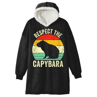 Capybaras Respect The Capybara Cavy Rodent Lover  Hooded Wearable Blanket