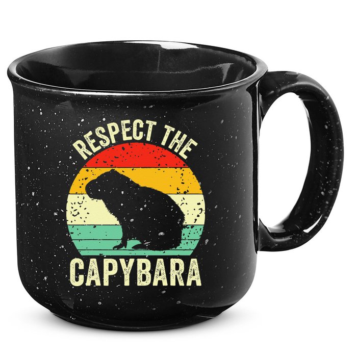 Capybaras Respect The Capybara Cavy Rodent Lover  15oz Campfire Ceramic Mug