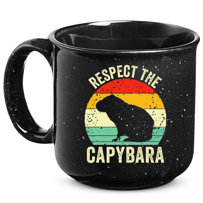 Capybaras Respect The Capybara Cavy Rodent Lover  15oz Campfire Ceramic Mug