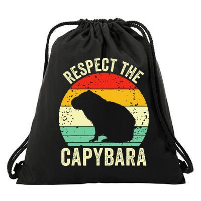 Capybaras Respect The Capybara Cavy Rodent Lover  Drawstring Bag