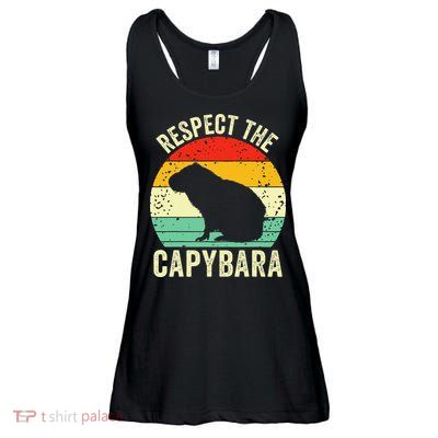 Capybaras Respect The Capybara Cavy Rodent Lover  Ladies Essential Flowy Tank