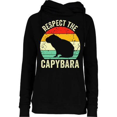 Capybaras Respect The Capybara Cavy Rodent Lover  Womens Funnel Neck Pullover Hood