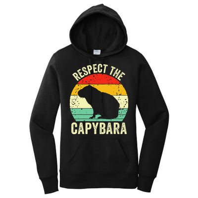 Capybaras Respect The Capybara Cavy Rodent Lover  Women's Pullover Hoodie