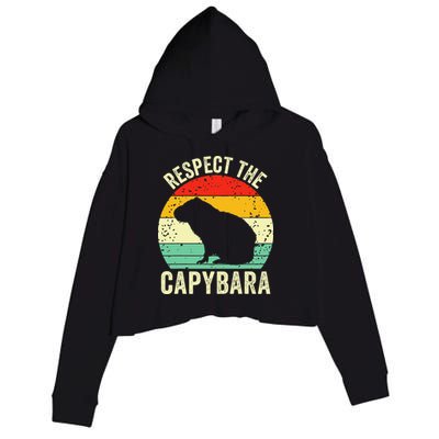 Capybaras Respect The Capybara Cavy Rodent Lover  Crop Fleece Hoodie