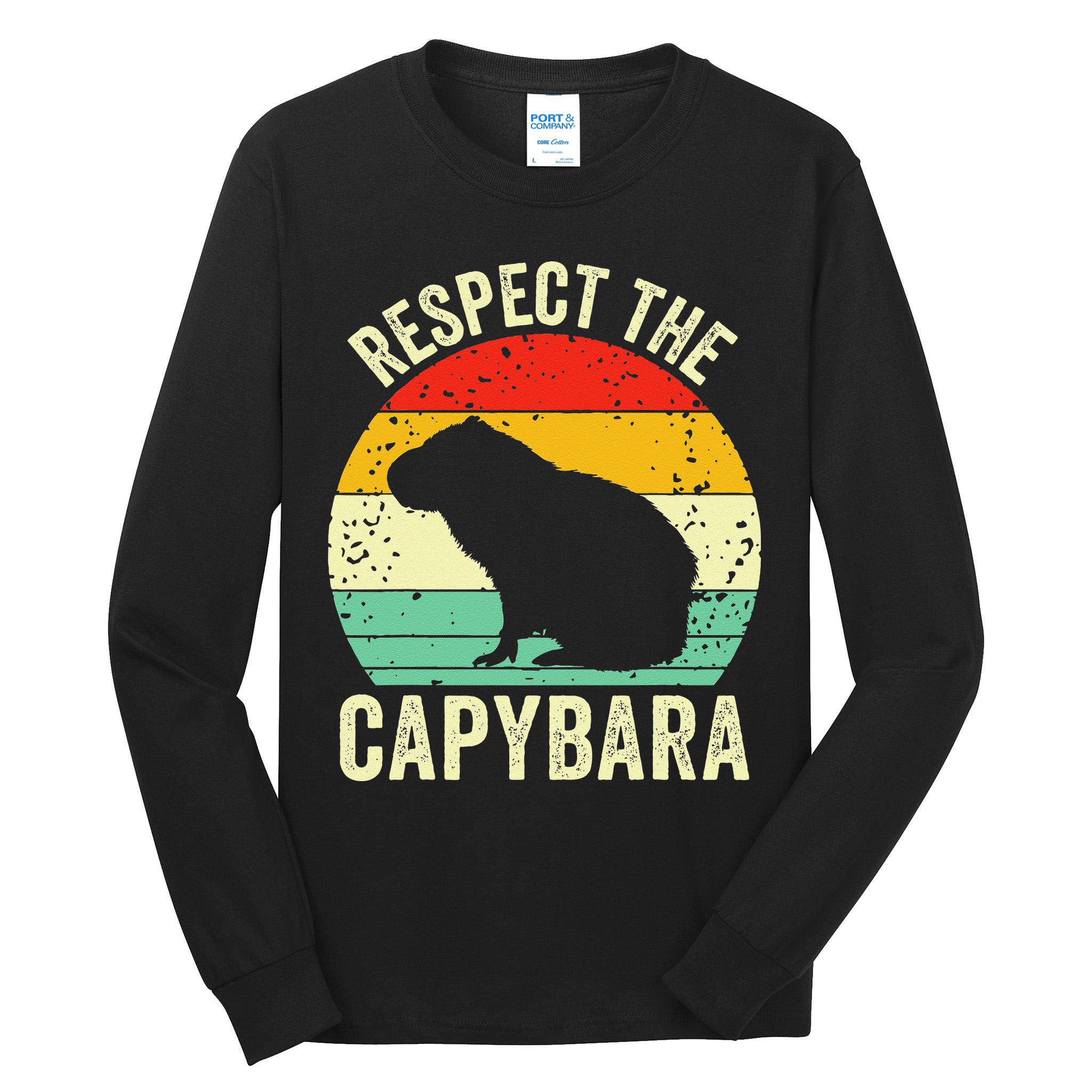 Capybaras Respect The Capybara Cavy Rodent Lover  Tall Long Sleeve T-Shirt