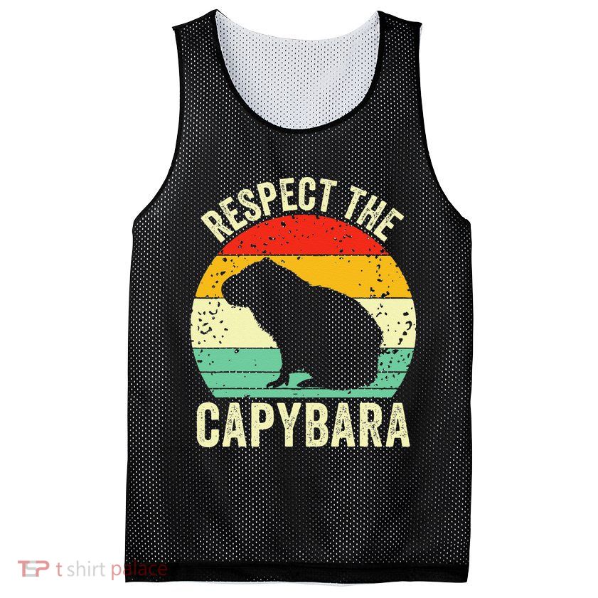 Capybaras Respect The Capybara Cavy Rodent Lover  Mesh Reversible Basketball Jersey Tank
