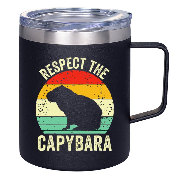 Capybaras Respect The Capybara Cavy Rodent Lover  12oz Stainless Steel Coffee Mug