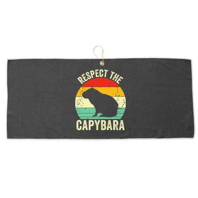 Capybaras Respect The Capybara Cavy Rodent Lover  Large Microfiber Waffle Golf Towel