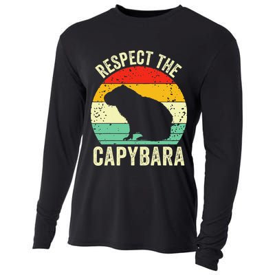 Capybaras Respect The Capybara Cavy Rodent Lover  Cooling Performance Long Sleeve Crew