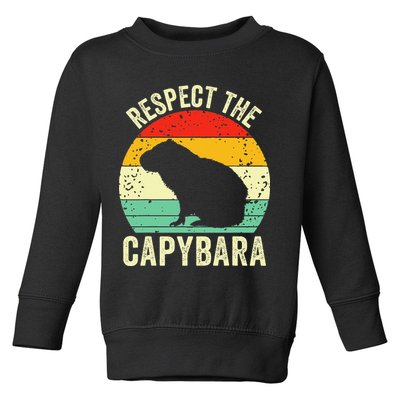 Capybaras Respect The Capybara Cavy Rodent Lover  Toddler Sweatshirt