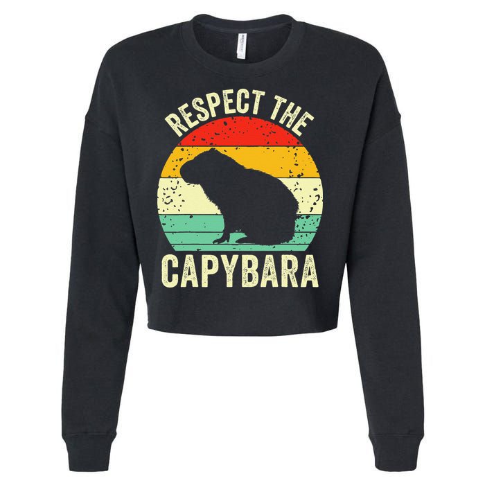 Capybaras Respect The Capybara Cavy Rodent Lover  Cropped Pullover Crew
