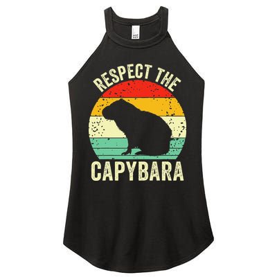 Capybaras Respect The Capybara Cavy Rodent Lover  Women's Perfect Tri Rocker Tank