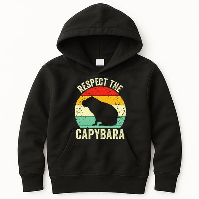 Capybaras Respect The Capybara Cavy Rodent Lover  Kids Hoodie
