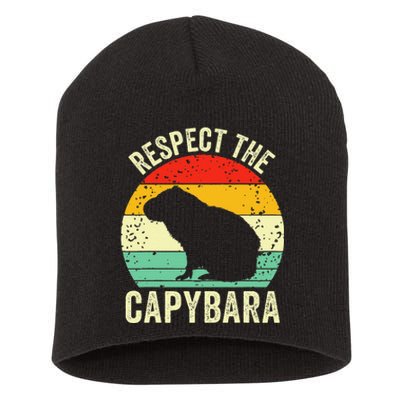 Capybaras Respect The Capybara Cavy Rodent Lover  Short Acrylic Beanie