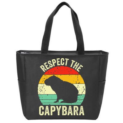 Capybaras Respect The Capybara Cavy Rodent Lover  Zip Tote Bag