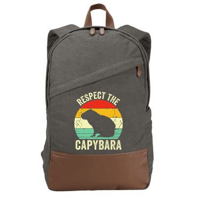 Capybaras Respect The Capybara Cavy Rodent Lover  Cotton Canvas Backpack