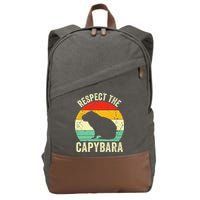 Capybaras Respect The Capybara Cavy Rodent Lover  Cotton Canvas Backpack