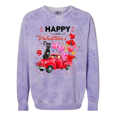 Cute Red Truck Cane Corso Valentines Day Costume Funny Gift Colorblast Crewneck Sweatshirt