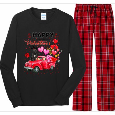 Cute Red Truck Cane Corso Valentines Day Costume Funny Gift Long Sleeve Pajama Set